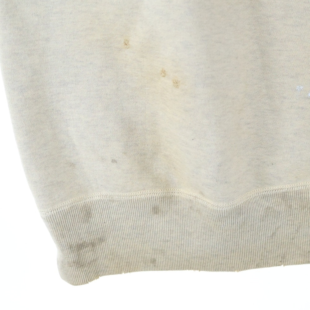 SAINT MICHAEL(セントマイケル) 21AW EU STM SS SWEAT ダメージ加工 プリントスウェット半袖シャツ グレー EU-A21-0000-052