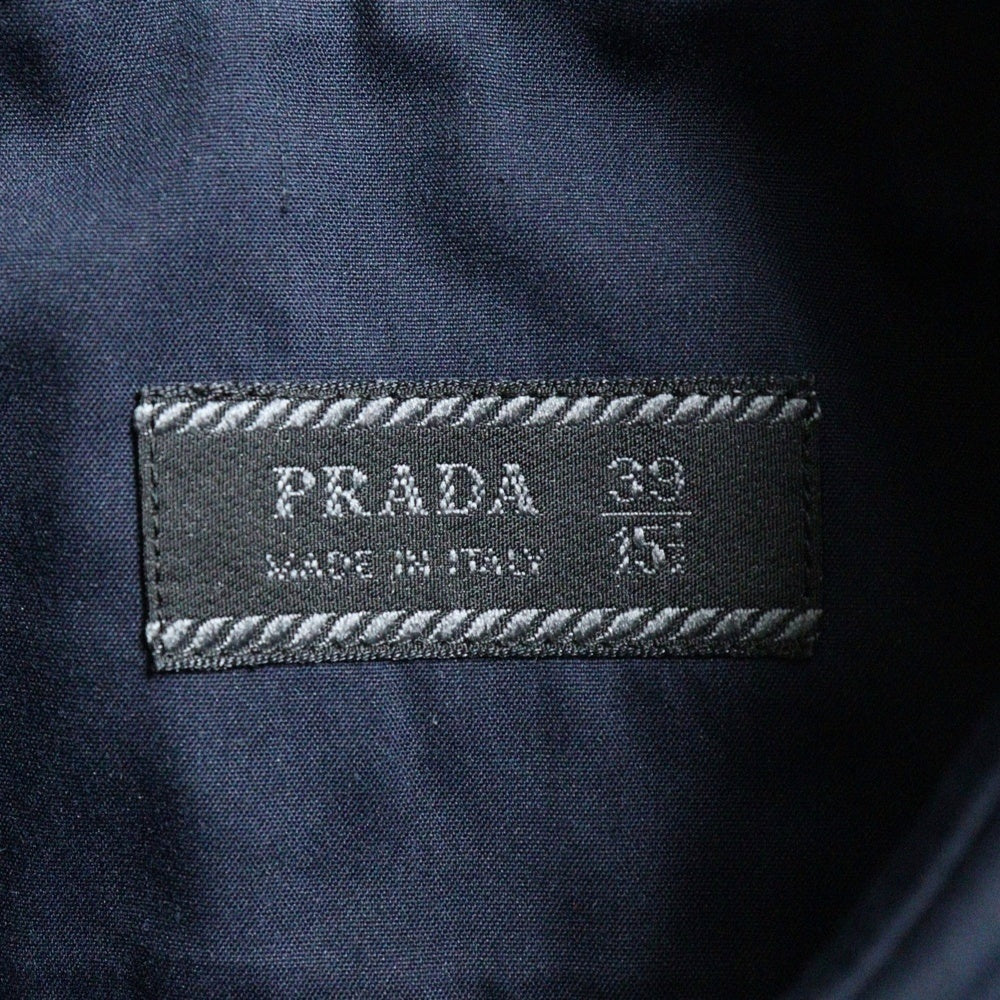 PRADA(プラダ) コットン ボタンシャツ 長袖シャツ ネイビー