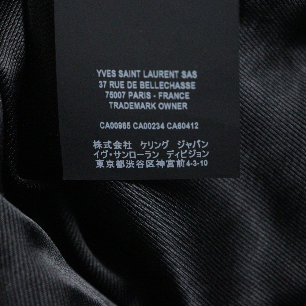 SAINT LAURENT PARIS(サンローランパリ) スムースレザー デニムスタイル ボタンジャケット ブラック 529949 YC2OC