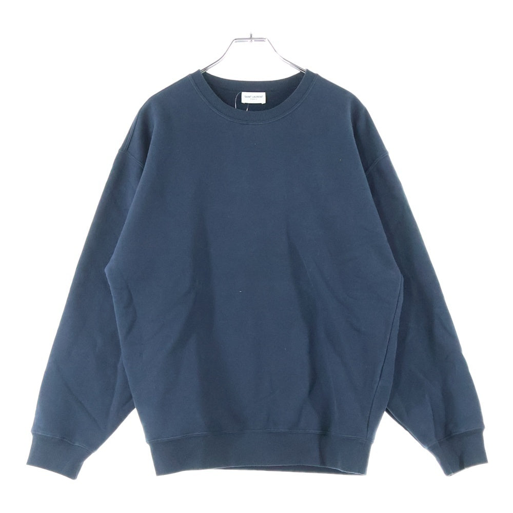 SAINT LAURENT PARIS(サンローランパリ) 23AW バックロゴ スウェットクルーネックシャツ ネイビー 754513 Y36SW