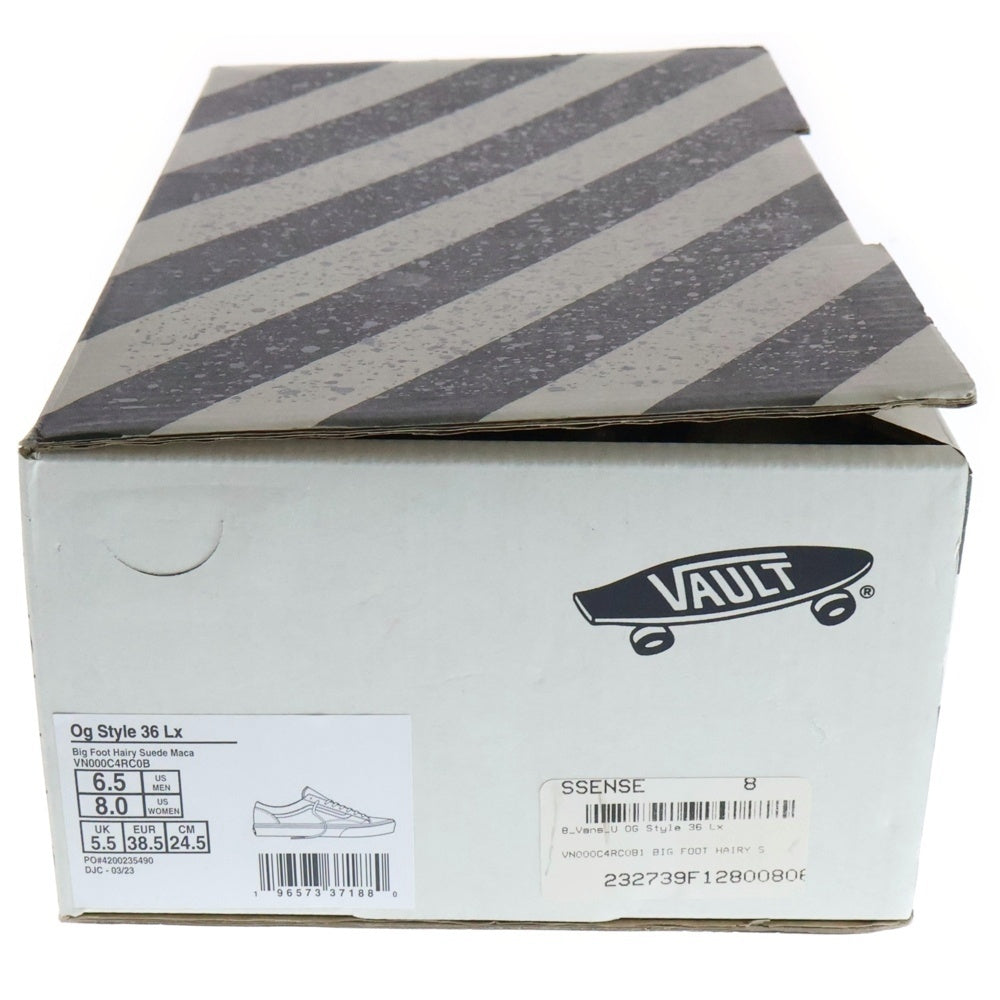 VANS(ヴァンズ) OG STYLE 36 LX BIG FOOT HAIRY SUEDE MACAROON VN000C4RC0B オージースタイル36LXビックフット スウェードローカットスニーカー US6.5/24.5cm