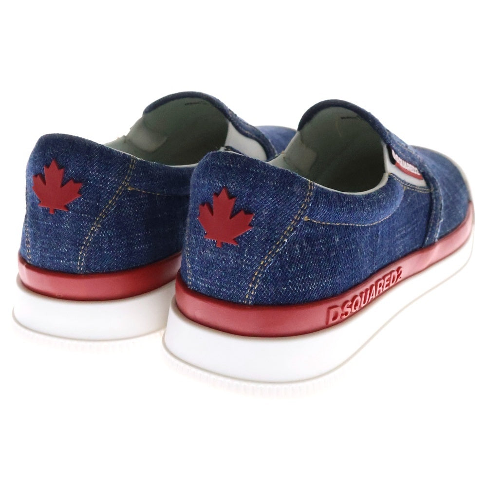 DSQUARED2(ディースクエアード) New Jersey Denim Slip On Sneakers ニュージャージー デニムスリッポン ローカットスニーカー インディゴ SNM034510100001M2852