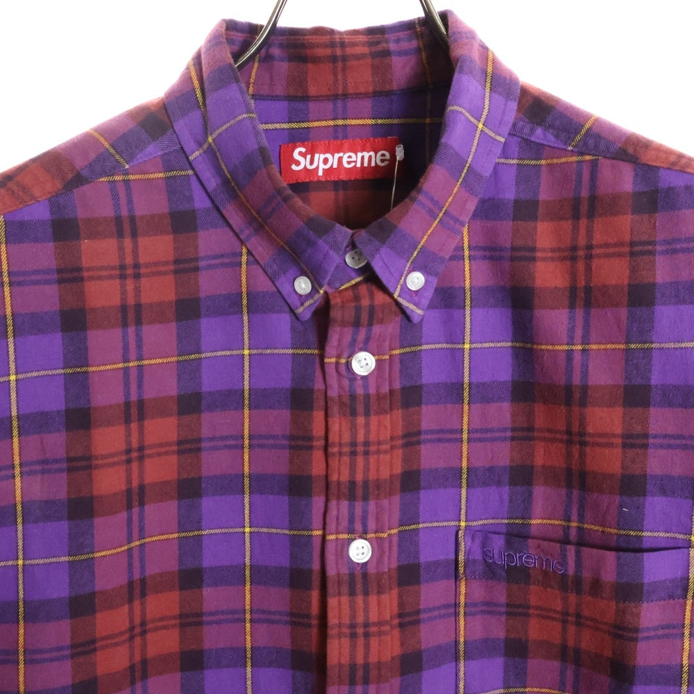 SUPREME(シュプリーム) 24AW Plaid Flannel Shirt プレイドフランネル 長袖シャツ パープル調