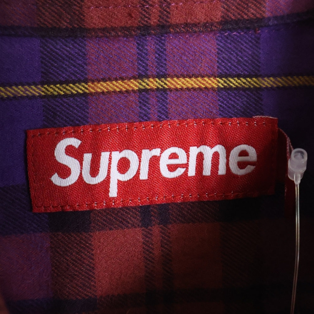 SUPREME(シュプリーム) 24AW Plaid Flannel Shirt プレイドフランネル 長袖シャツ パープル調