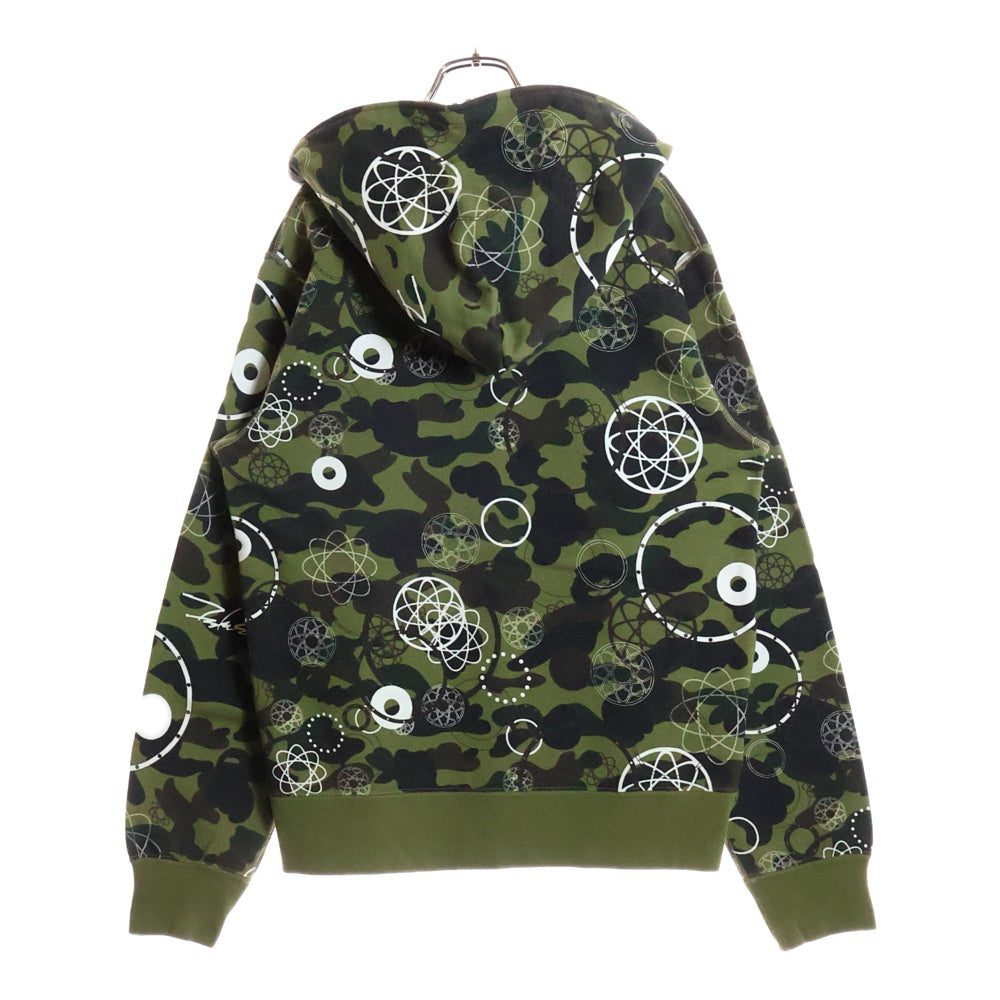 A BATHING APE(アベイシングエイプ) ×FUTURA フーチュラ シャーク スウェットジップパーカー カモフラージュ柄 グリーン/カーキ