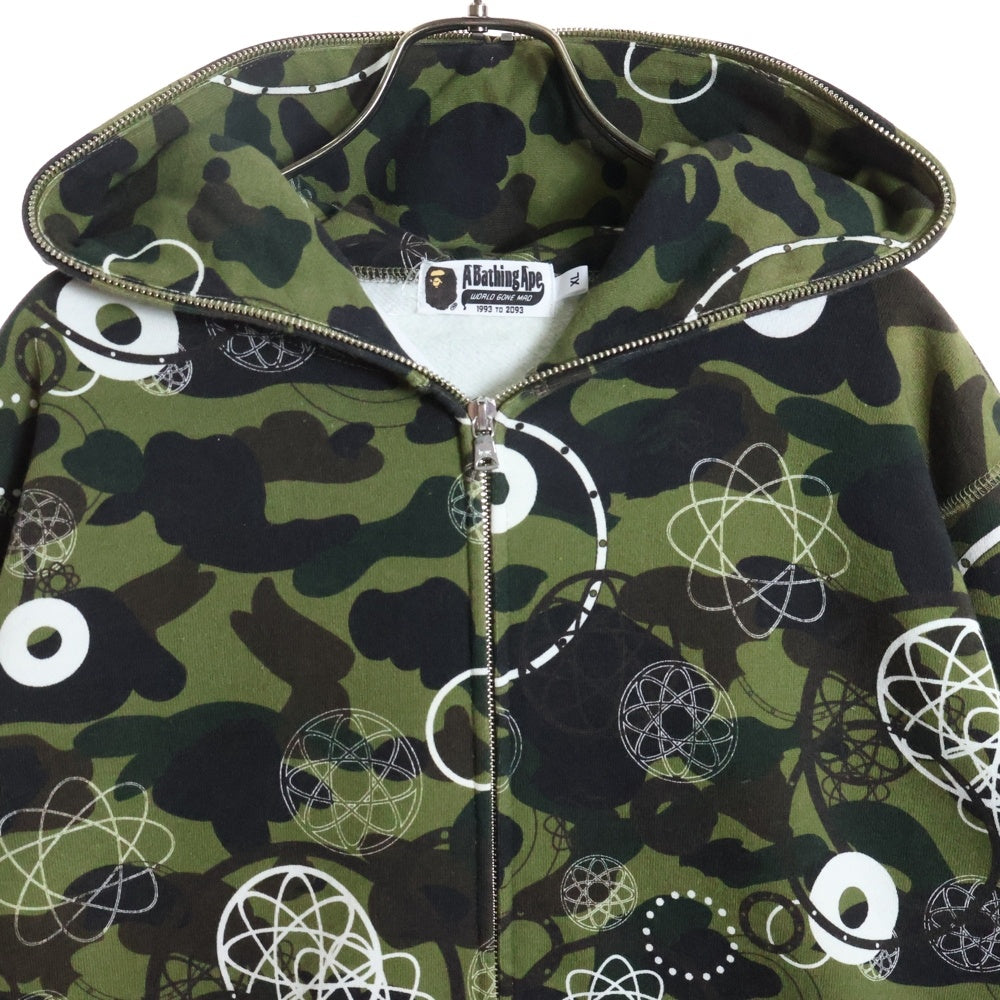 A BATHING APE(アベイシングエイプ) ×FUTURA フーチュラ シャーク スウェットジップパーカー カモフラージュ柄 グリーン/カーキ