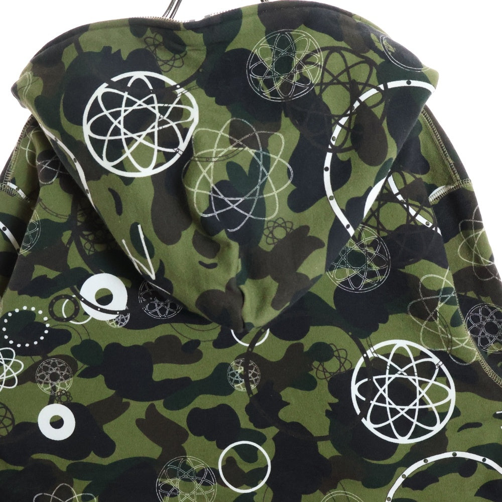 A BATHING APE(アベイシングエイプ) ×FUTURA フーチュラ シャーク スウェットジップパーカー カモフラージュ柄 グリーン/カーキ