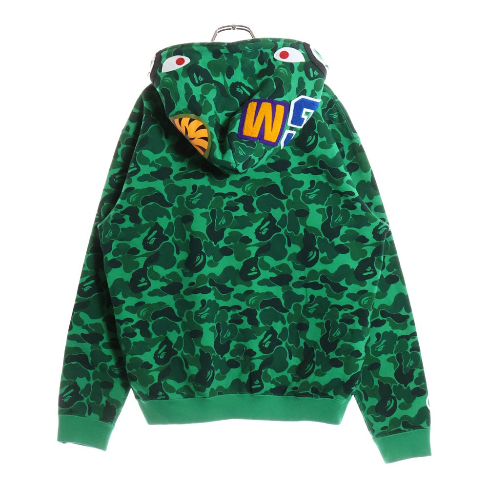 A BATHING APE(アベイシングエイプ) SHIBUYA CAMO SHARK FULL ZIP HOODIE 渋谷限定 カモシャークフルジップフーディー グリーン