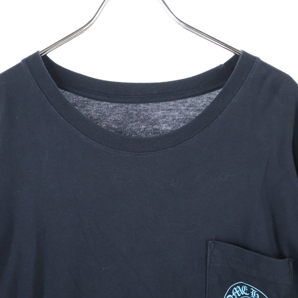 CHROME HEARTS(クロムハーツ) Triple Cross Logo L/S Tee トリプルクロスロゴ クルーネック 長袖Tシャツ ブラック/ブルー