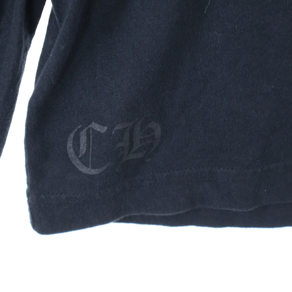 CHROME HEARTS(クロムハーツ) Triple Cross Logo L/S Tee トリプルクロスロゴ クルーネック 長袖Tシャツ ブラック/ブルー