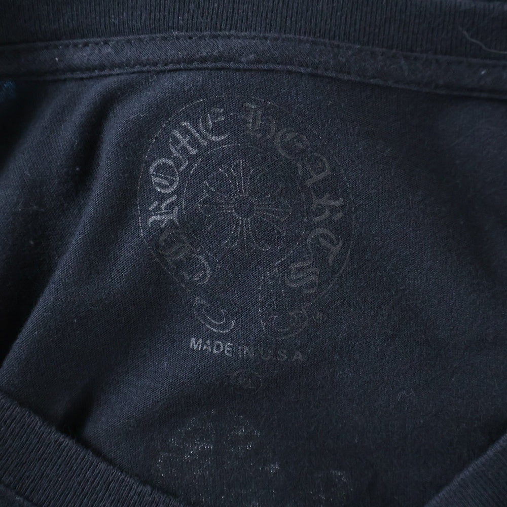 CHROME HEARTS(クロムハーツ) Triple Cross Logo L/S Tee トリプルクロスロゴ クルーネック 長袖Tシャツ ブラック/ブルー