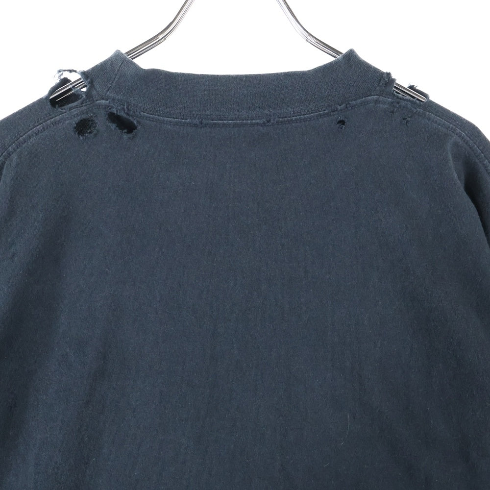 BALENCIAGA(バレンシアガ) Metal Oversized Long Sleeve Tee メタルロゴ オーバーサイズ長袖Tシャツ カットソー ブラック693949 TMV88