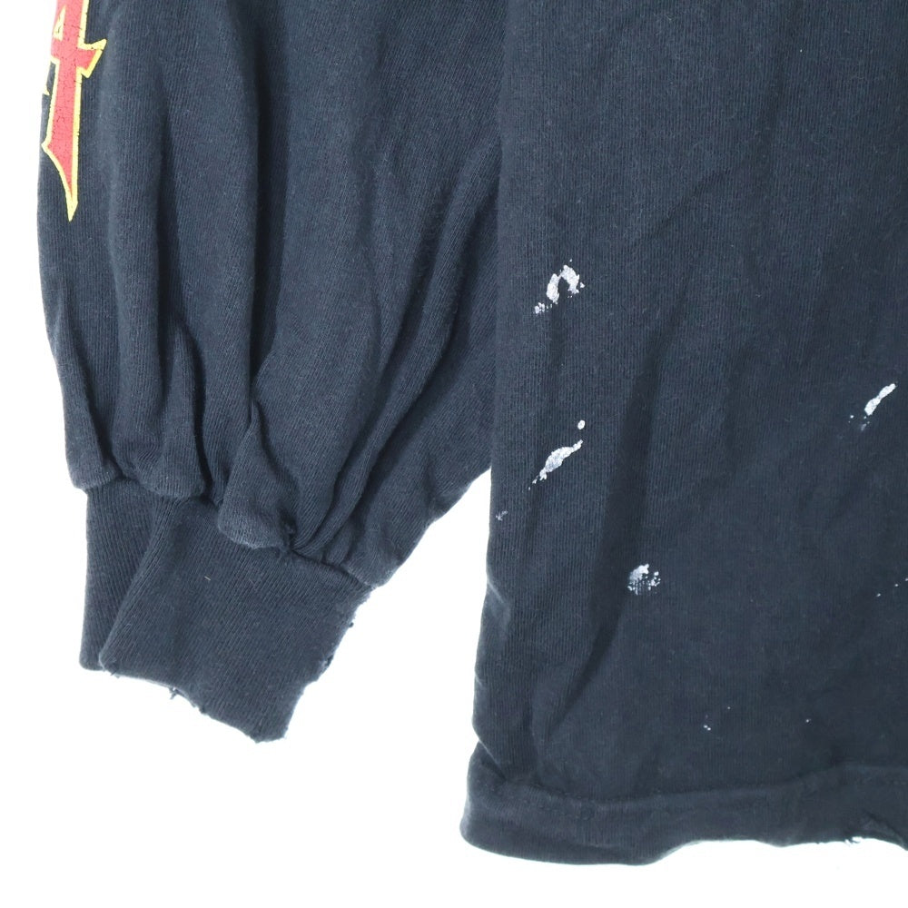 BALENCIAGA(バレンシアガ) Metal Oversized Long Sleeve Tee メタルロゴ オーバーサイズ長袖Tシャツ カットソー ブラック693949 TMV88