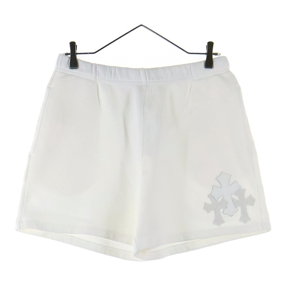 CHROME HEARTS(クロムハーツ) Y NOT 3 Cemetery Cross Patch Sweat Shorts ワイノット 3セメタリークロスパッチ スウェットショーツ ホワイト