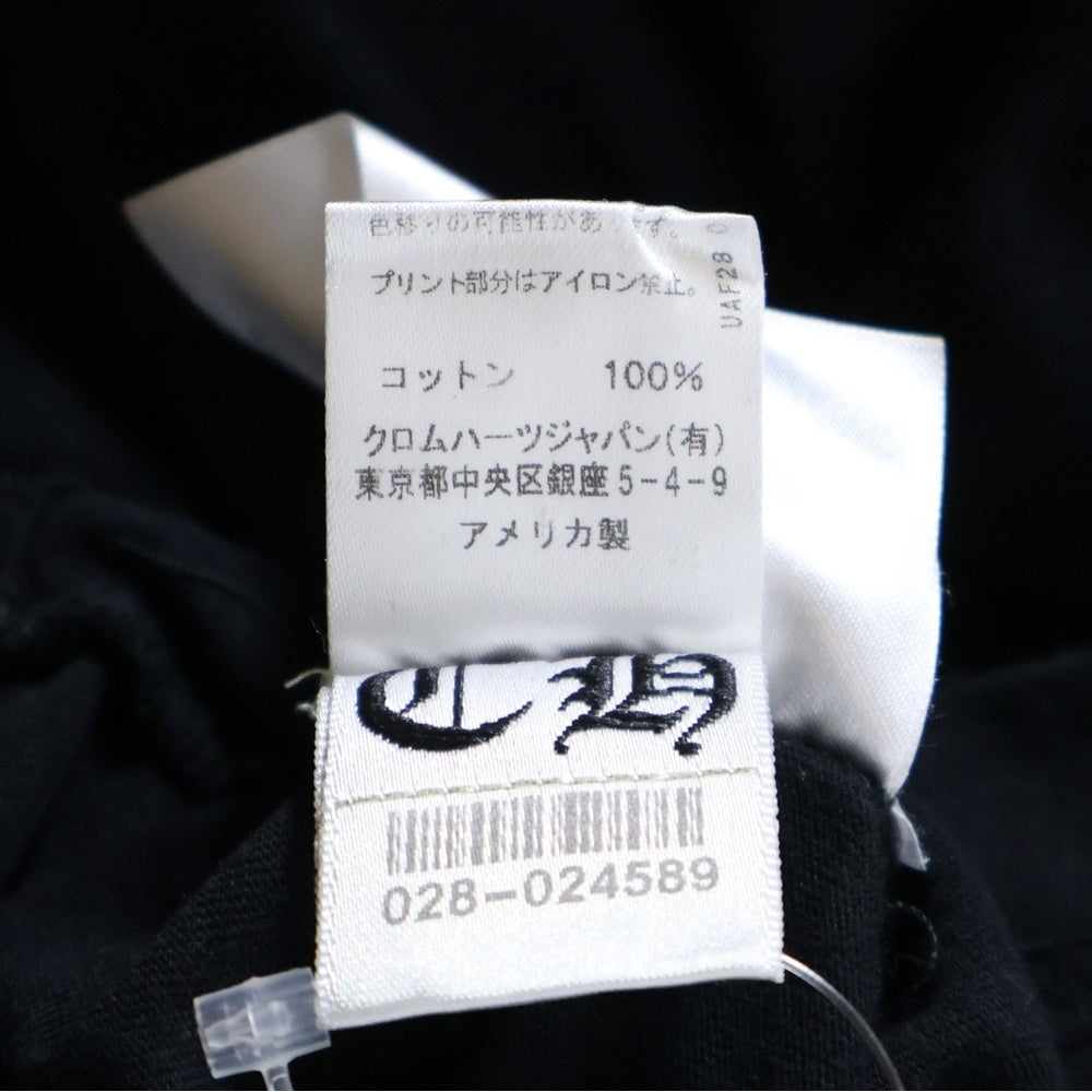 CHROME HEARTS(クロムハーツ) CH L/S ネックロゴプリント 袖フローラル クルーネック 長袖Tシャツ カットソー ブラック