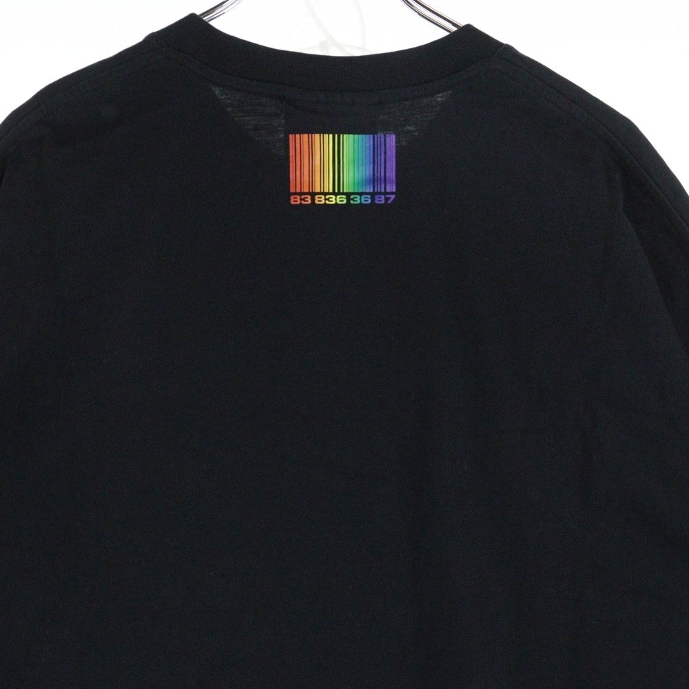 VTMNTS(ブイティーエムエヌティーエス) RAINBOW BARCODE レインボーレコード プリント半袖Tシャツ カットソー ブラック VL12TR440B