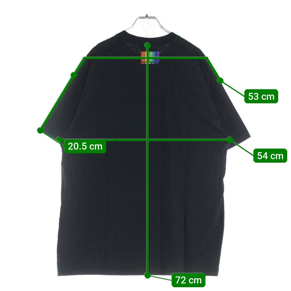 VTMNTS(ブイティーエムエヌティーエス) RAINBOW BARCODE レインボーレコード プリント半袖Tシャツ カットソー ブラック VL12TR440B