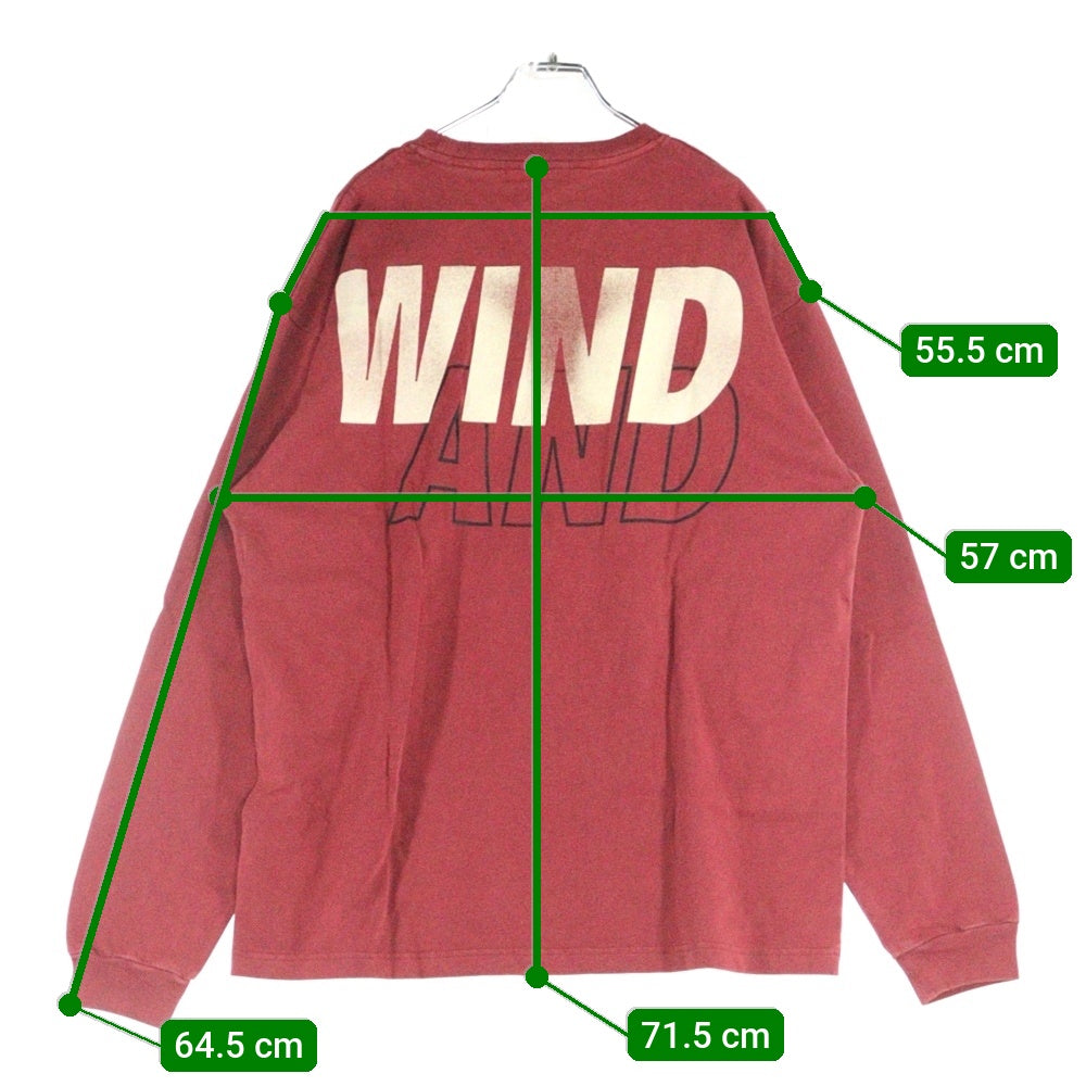 WIND AND SEA(ウィンダンシー) 23SS P-DYE L/S TEE プリントロゴ 長袖Tシャツ カットソー レッド WDS-O-SEA-23-Q3-CS-01 SEA