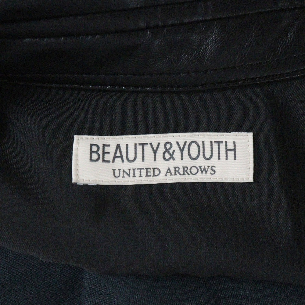 BEAUTY&YOUTH UNITED ARROWS(ビューティーアンドユースユナイテッドアローズ) フェイクレザー 長袖シャツ ブラック 1211-186-7780