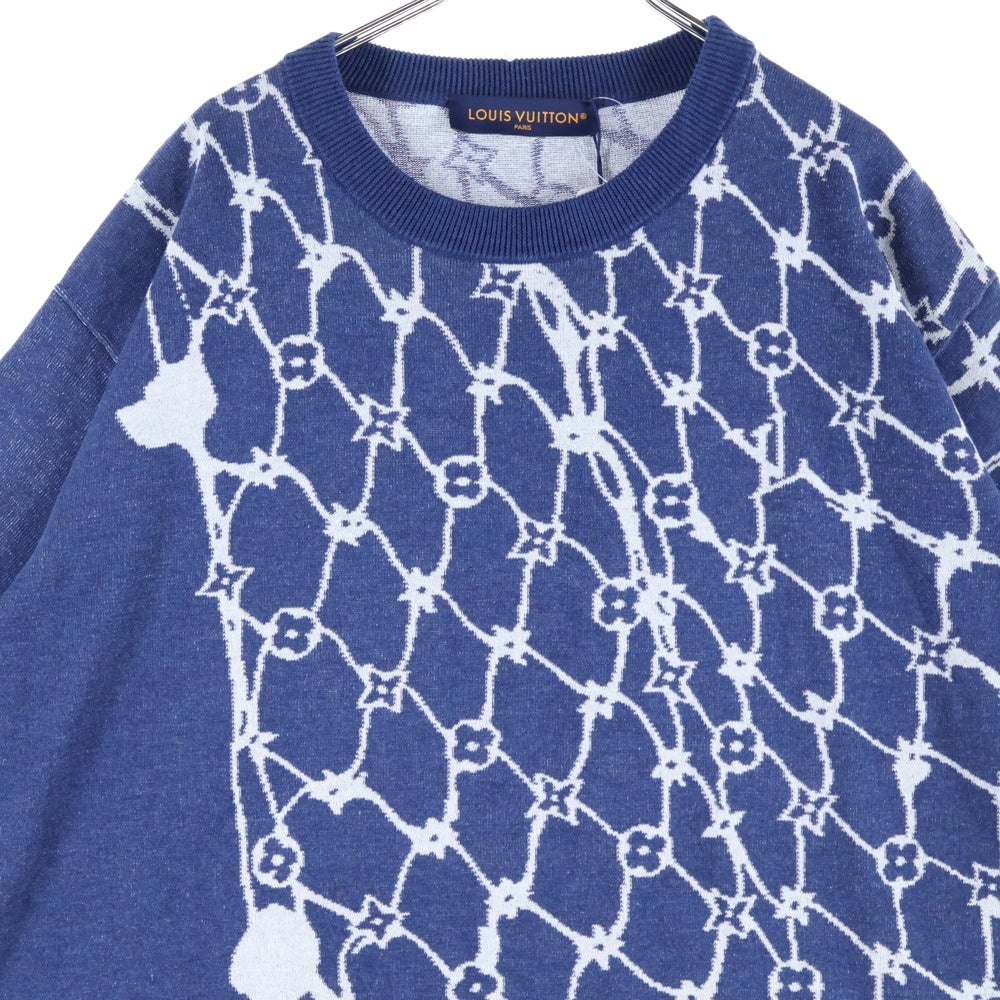 LOUIS VUITTON(ルイヴィトン) モノグラム フィッシュネット クルーネック半袖ニットセーター RM242MM
