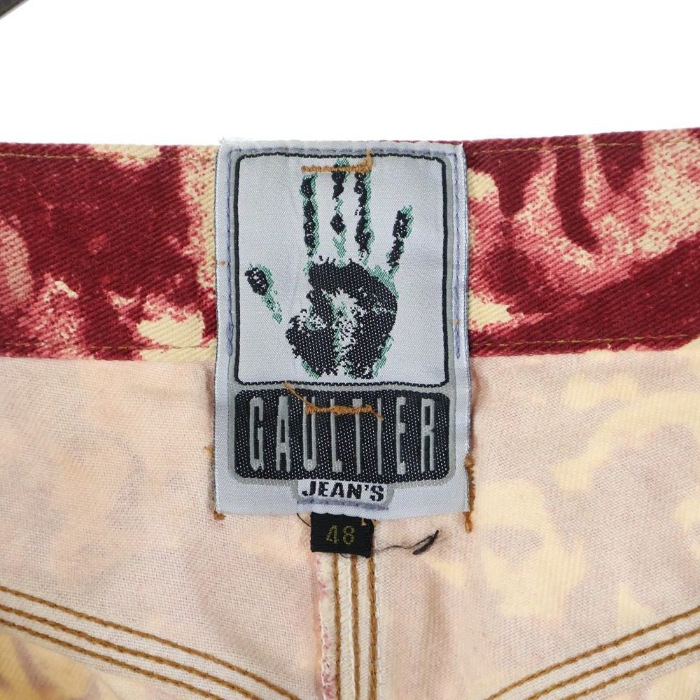 Jean Paul GAULTIER(ジャンポールゴルチエ) GAULTIER JEAN'S フェイス総柄プリントパンツ レッド