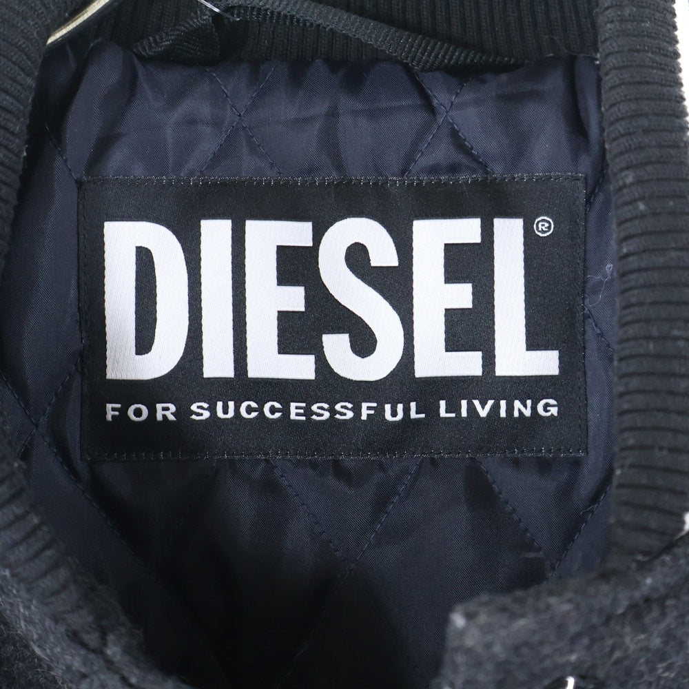 DIESEL(ディーゼル) J-BULC パッチ レザースタジアムジャケット J-BULC-MIX-OUT