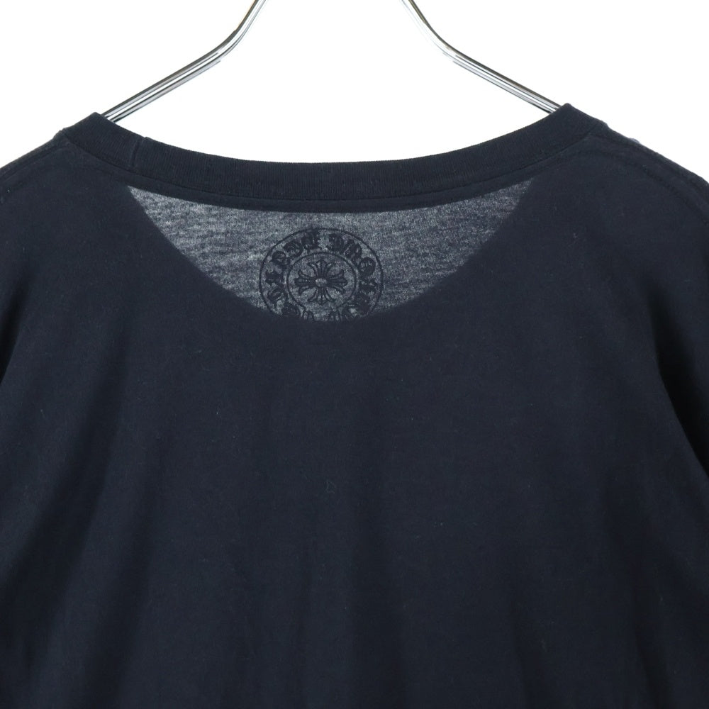 CHROME HEARTS(クロムハーツ) FLRL CRS HORSESHOE L/S バックホースシュー 袖フローラル ロングスリーブカットソー 長袖Tシャツ ロンT ブラック