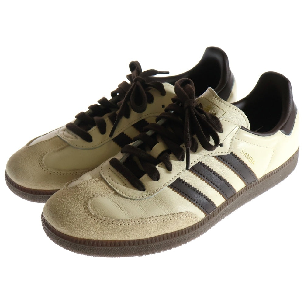 adidas(アディダス) Samba OG Cream White/Dark Brown/Gum サンバ OG ローカットスニーカー ベージュ/ブラウン JR2660 US9.5/27.5cm