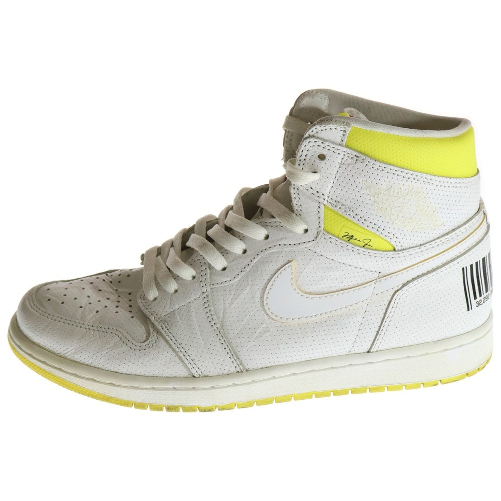 NIKE(ナイキ) AIR JORDAN 1 RETRO HIGH OG FIRST CLASS FLIGHT エアジョーダン 1 レトロ ファーストクラス ハイカットスニーカー ホワイト/イエロー US10/28cm 555088-170
