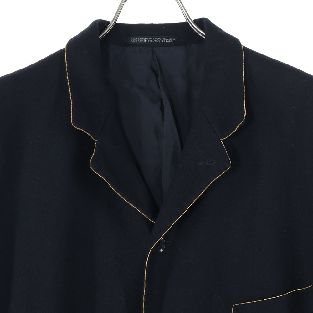 Yohji Yamamoto POUR HOMME(ヨウジヤマモト プールオム) 00AW ゴールドライン付きウールテーラードジャケット ブラック HT-J15-116