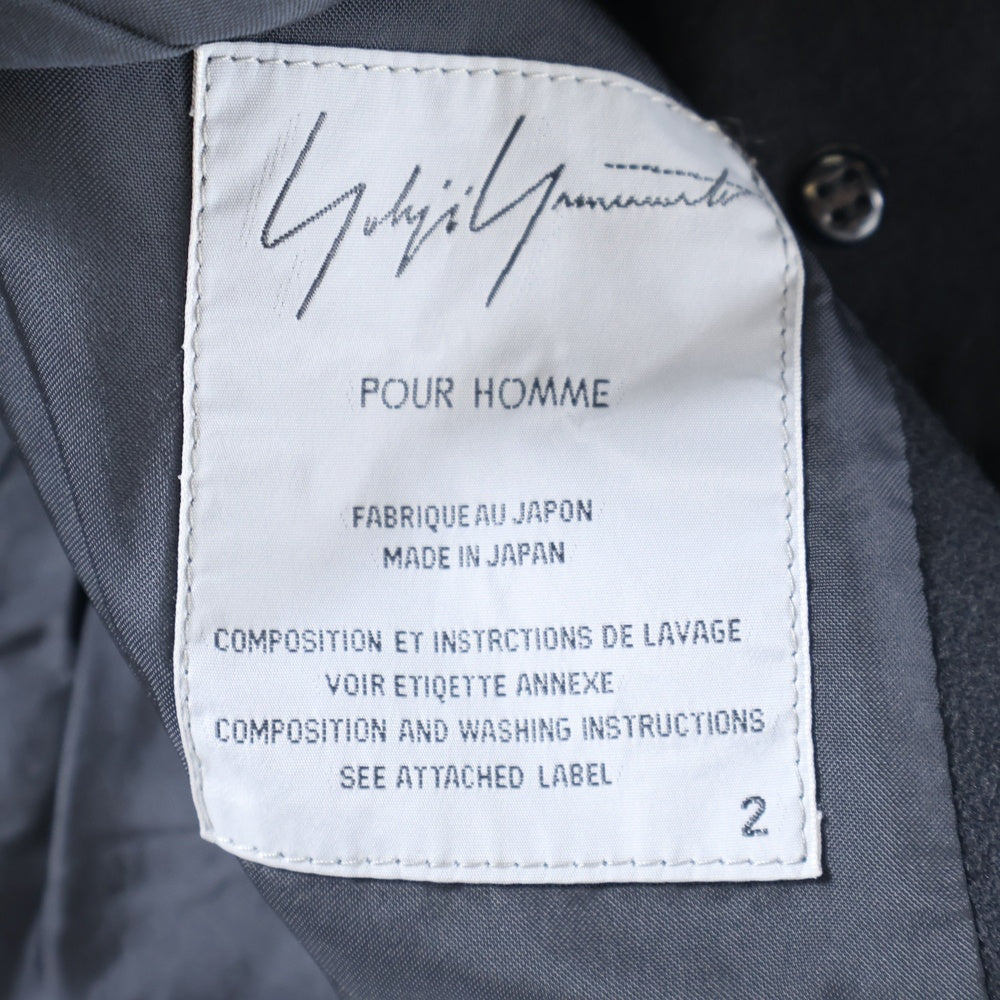 Yohji Yamamoto POUR HOMME(ヨウジヤマモト プールオム) 00AW ゴールドライン付きウールテーラードジャケット ブラック HT-J15-116