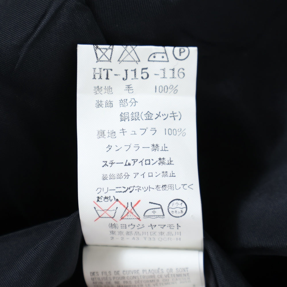 Yohji Yamamoto POUR HOMME(ヨウジヤマモト プールオム) 00AW ゴールドライン付きウールテーラードジャケット ブラック HT-J15-116