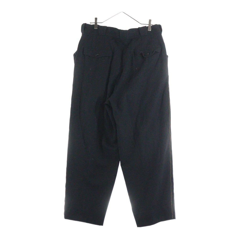Yohji Yamamoto POUR HOMME(ヨウジヤマモト プールオム) 00AW ゴールドライン付きウールワイドパンツ スラックス ブラック HT-P08-116