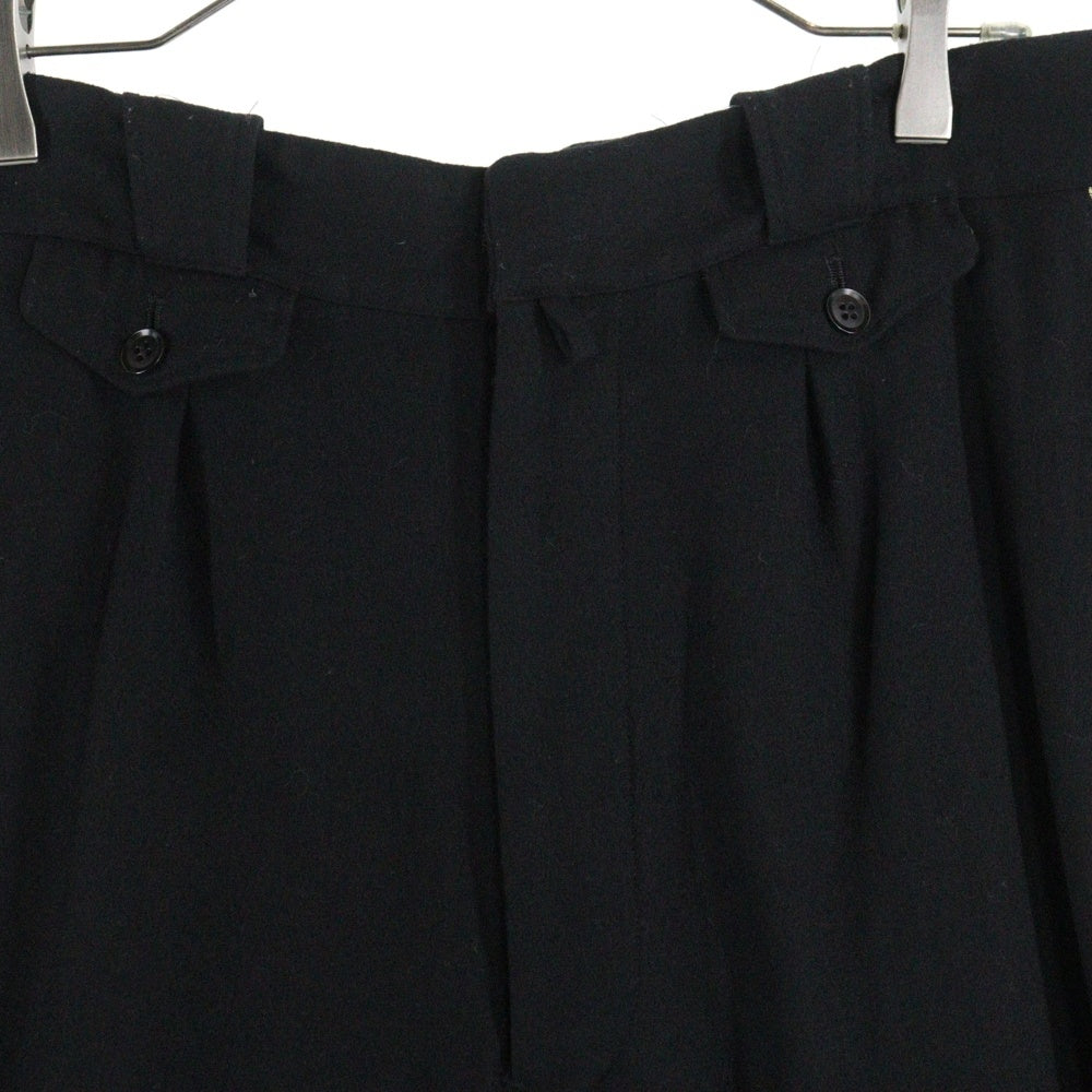 Yohji Yamamoto POUR HOMME(ヨウジヤマモト プールオム) 00AW ゴールドライン付きウールワイドパンツ スラックス ブラック HT-P08-116