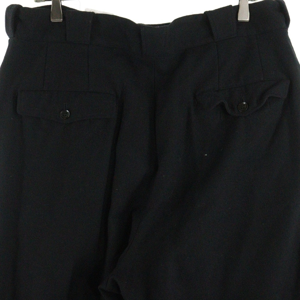 Yohji Yamamoto POUR HOMME(ヨウジヤマモト プールオム) 00AW ゴールドライン付きウールワイドパンツ スラックス ブラック HT-P08-116