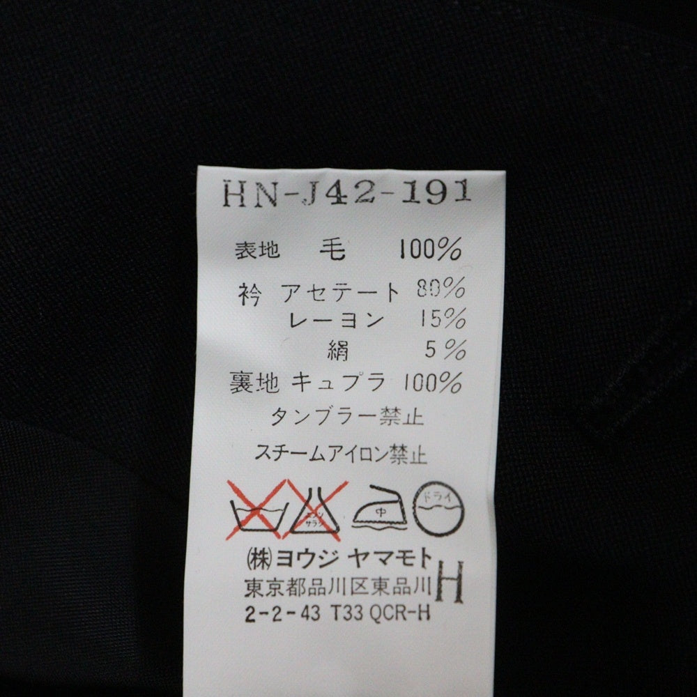 Yohji Yamamoto POUR HOMME(ヨウジヤマモト プールオム) 99AW 襟アセテートドッキング テーラードジャケット ブラック HN-J42-191
