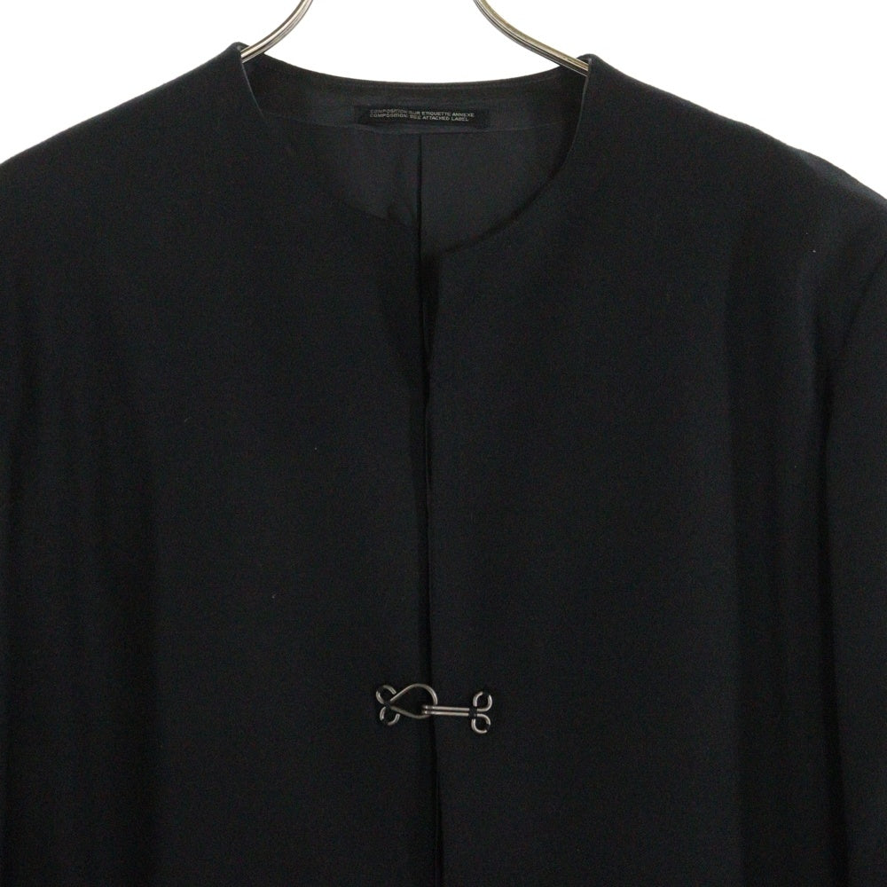 Yohji Yamamoto POUR HOMME(ヨウジヤマモト プールオム) 99AW フロントフックボタン ウールノーカラーコート ブラック HN-J29-151