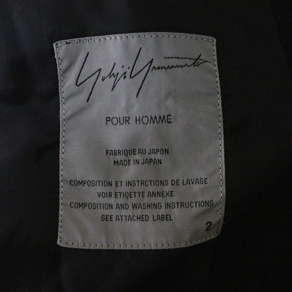Yohji Yamamoto POUR HOMME(ヨウジヤマモト プールオム) 00AW クチュール期 刺繍ノーカラージャケット ブラック HT-J21-101