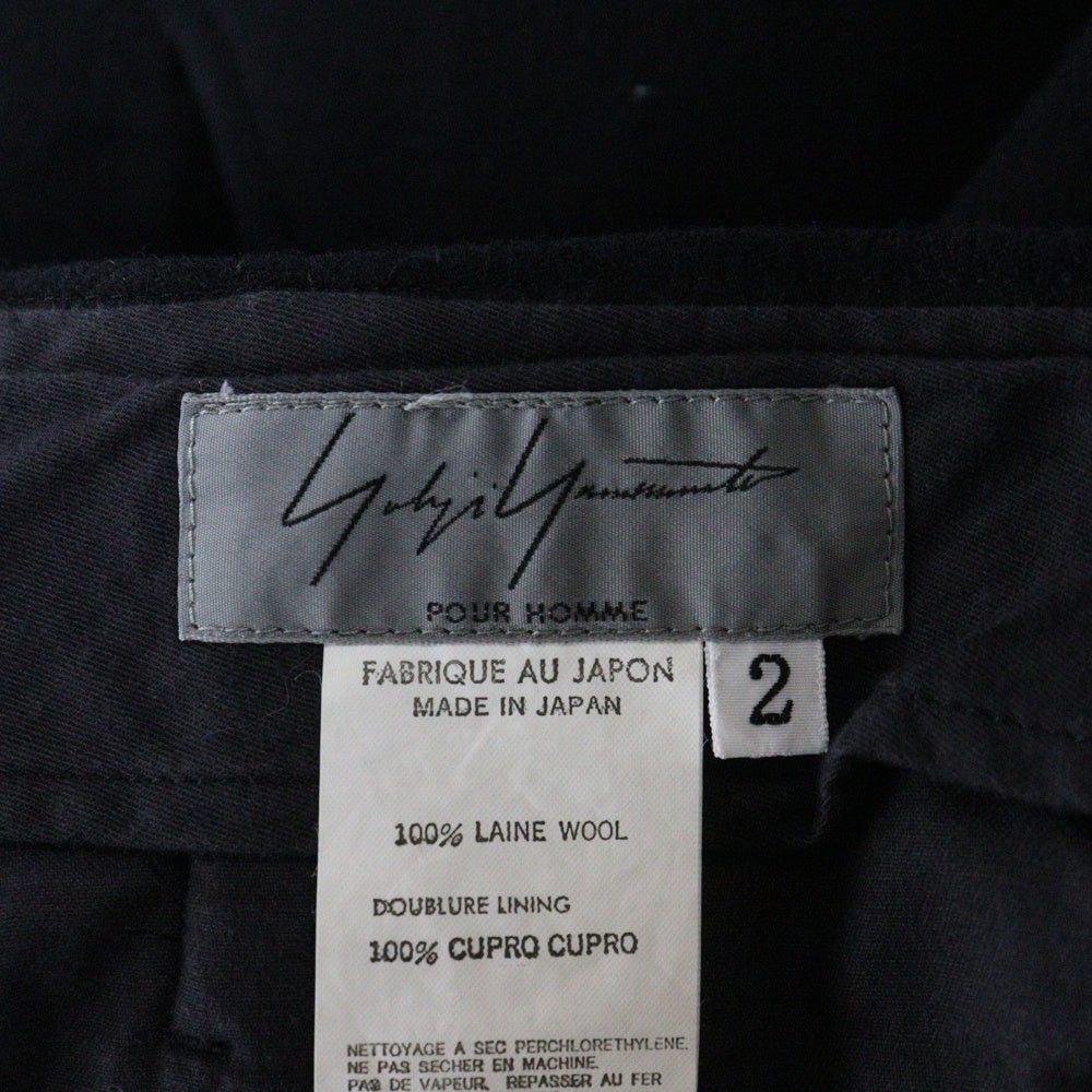 Yohji Yamamoto POUR HOMME(ヨウジヤマモト プールオム) 00AW ウールワイドスラックス ブラック HT-P07-116