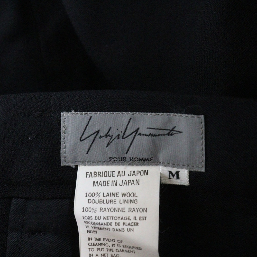 Yohji Yamamoto POUR HOMME(ヨウジヤマモト プールオム) 00SS ウールスラックスパンツ トラウザー ブラック HN-P01-191
