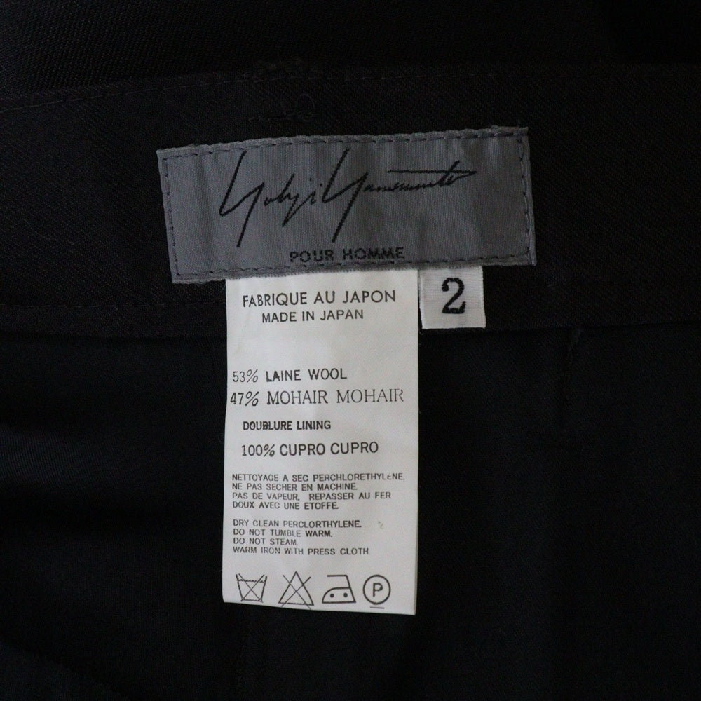 Yohji Yamamoto POUR HOMME(ヨウジヤマモト プールオム) 01SS バック付きスラックスパンツ ブラウン HX-P46-119