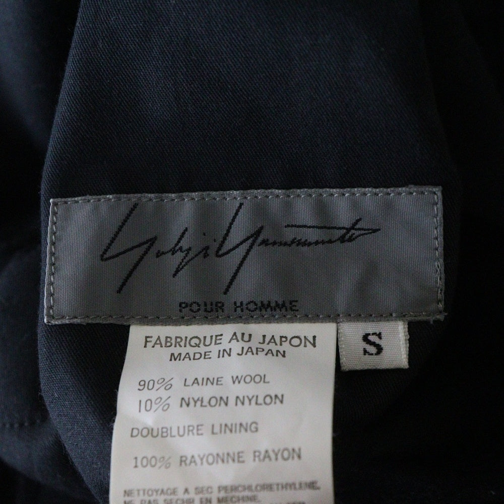 Yohji Yamamoto POUR HOMME(ヨウジヤマモト プールオム) 00SS ウールギャバジン イージースラックス ブラック HN-P05-151