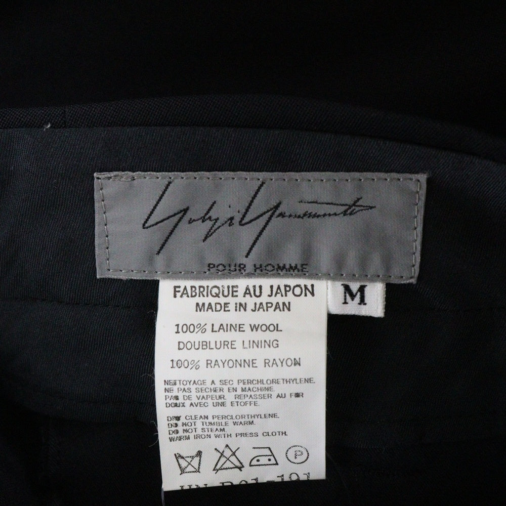 Yohji Yamamoto POUR HOMME(ヨウジヤマモト プールオム) 99SS ウールストレートパンツ スラックス ブラック HC-P06-114