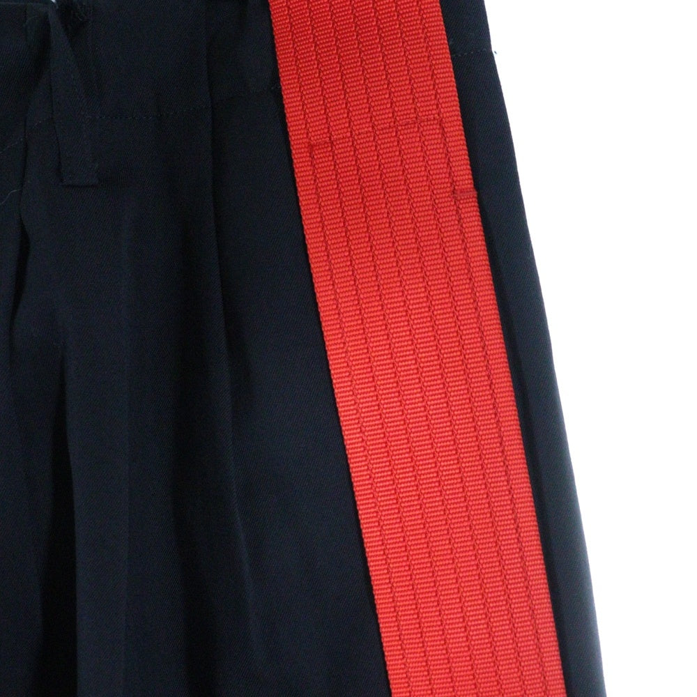 Yohji Yamamoto POUR HOMME(ヨウジヤマモト プールオム) 00SS アジアの不良 シートベルトパンツ トラウザー ブラック/レッド HB-P78-109