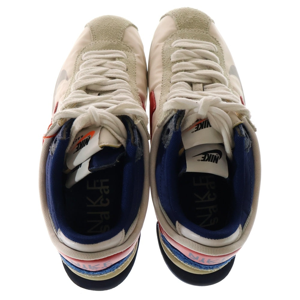 NIKE(ナイキ) ×sacai ZOOM CORTEZ WHITE AND UNIVERSITY RED DQ0581-100 サカイ ズーム コルテッツ ローカットスニーカー ホワイト/レッド/ブルー US9/27cm