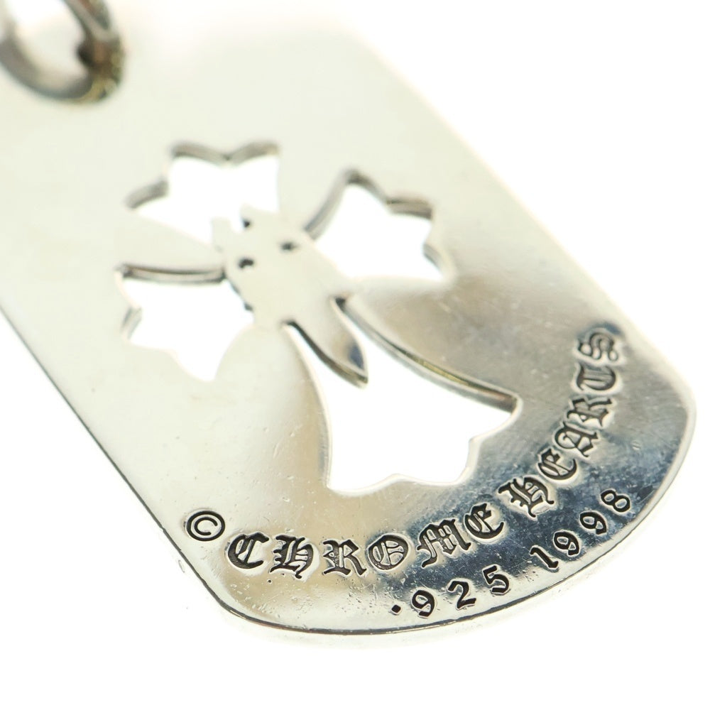 CHROME HEARTS(クロムハーツ) D TAG LRG CROSS DAGG LOS ANGELES ロサンゼルス限定 カットアウトクロスダガー ラージドッグタグ ネックレストップ シルバー