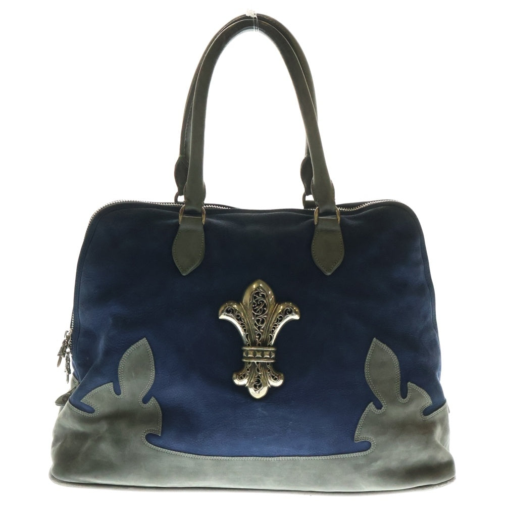 CHROME HEARTS(クロムハーツ) #2 SLOUCHY スラウチー スエード切替CHフレア装飾 ハンドバッグ ネイビー