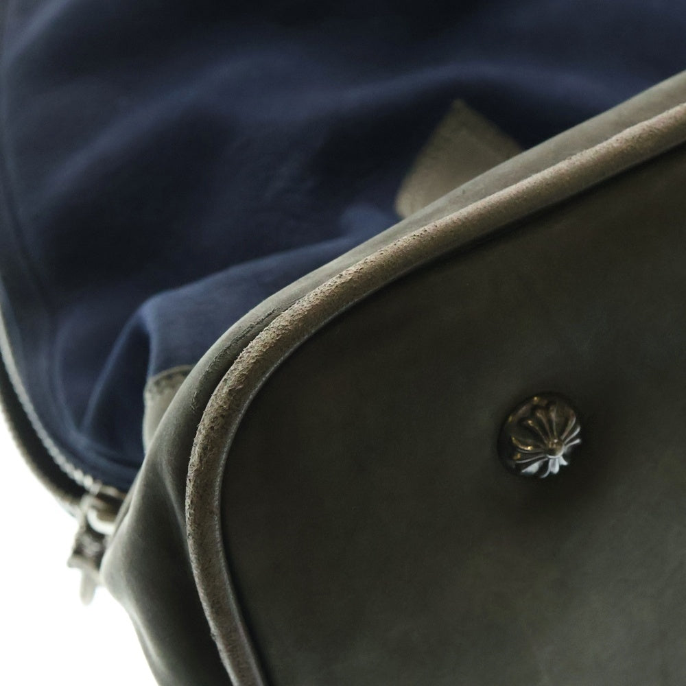 CHROME HEARTS(クロムハーツ) #2 SLOUCHY スラウチー スエード切替CHフレア装飾 ハンドバッグ ネイビー