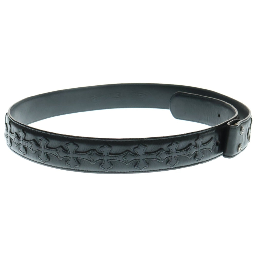 CHROME HEARTS(クロムハーツ) 1.5 STRAP CEMETERY 1.5inchセメタリークロスパッチ レザーベルト ブラック