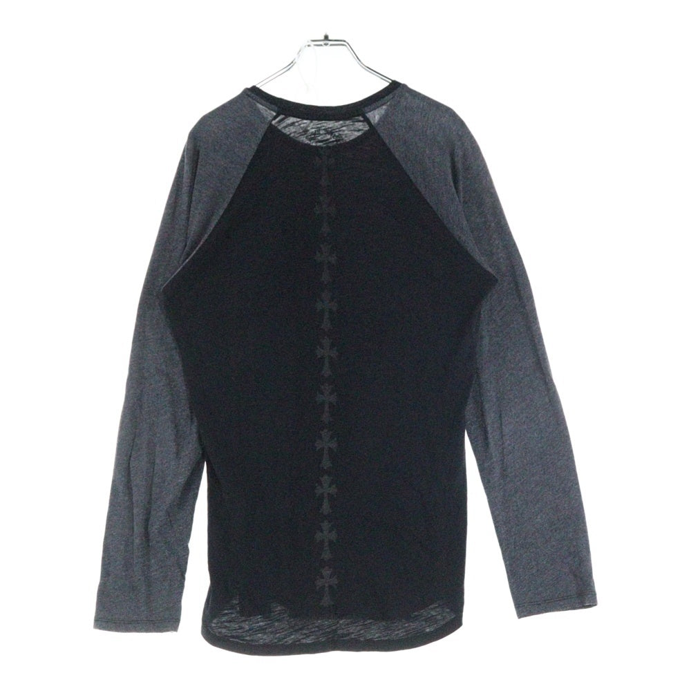 CHROME HEARTS(クロムハーツ) セメタリークロス プリント長袖Tシャツ カットソー ブラック/グレー